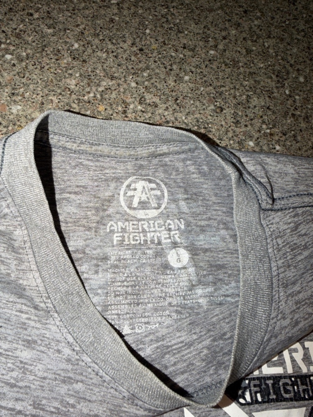 American Fighter Gray Ombre Graphic Short Sleeve Tee - Picture 2 of 3